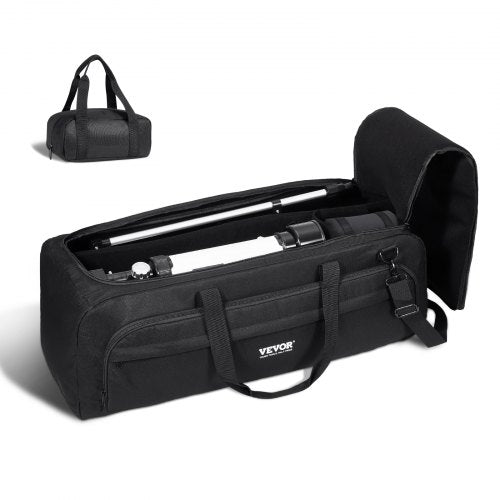 Teleskopväska, 770 mm, teleskopförvaringsväska med fasta spännen, flerfack och avtagbar avdelare, stötdämpande teleskopväska för optiskt rör och stativ, motviktsficka