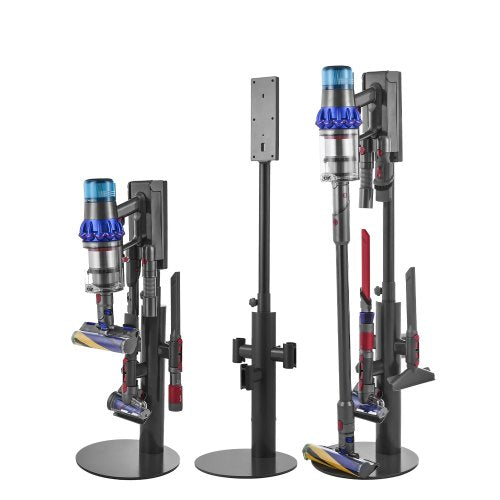 Dammsugningsställ, kompatibelt med Dyson V7 V8 V10 V11 V12 V15 SV10 SV12 SV14 SV18 SV21 upprättstående dammsugare och tillbehör, stabilt dammsugningsställ med 3 klämmor och justerbar höjd