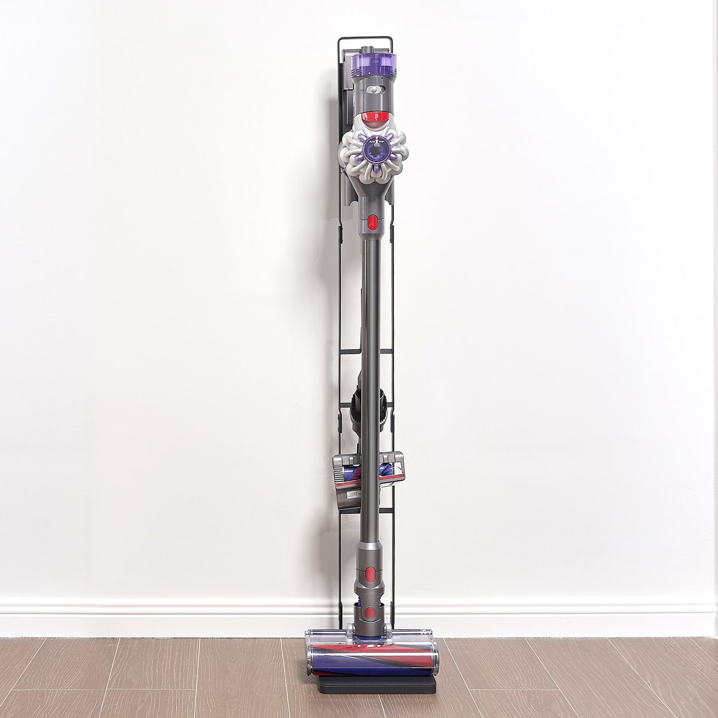 Dammsugningsställ, kompatibelt med Dyson V6 V7 V8 V10 V11 V15, stabilt dammsugningsställ med 4 krokar för Dyson DC30 DC31 DC34 DC35 DC58 DC59 DC62 D74 sladdlösa upprätta dammsugare och tillbehör