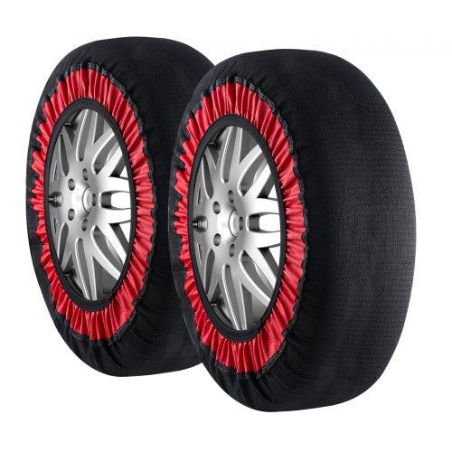 Förtjockade snöstrumpor för däck, polyesterfiberdäckstrumpor med elastiska remmar, snöskydd för däck för bil, SUV, pickup och lastbil (2-pack) - extra stor
