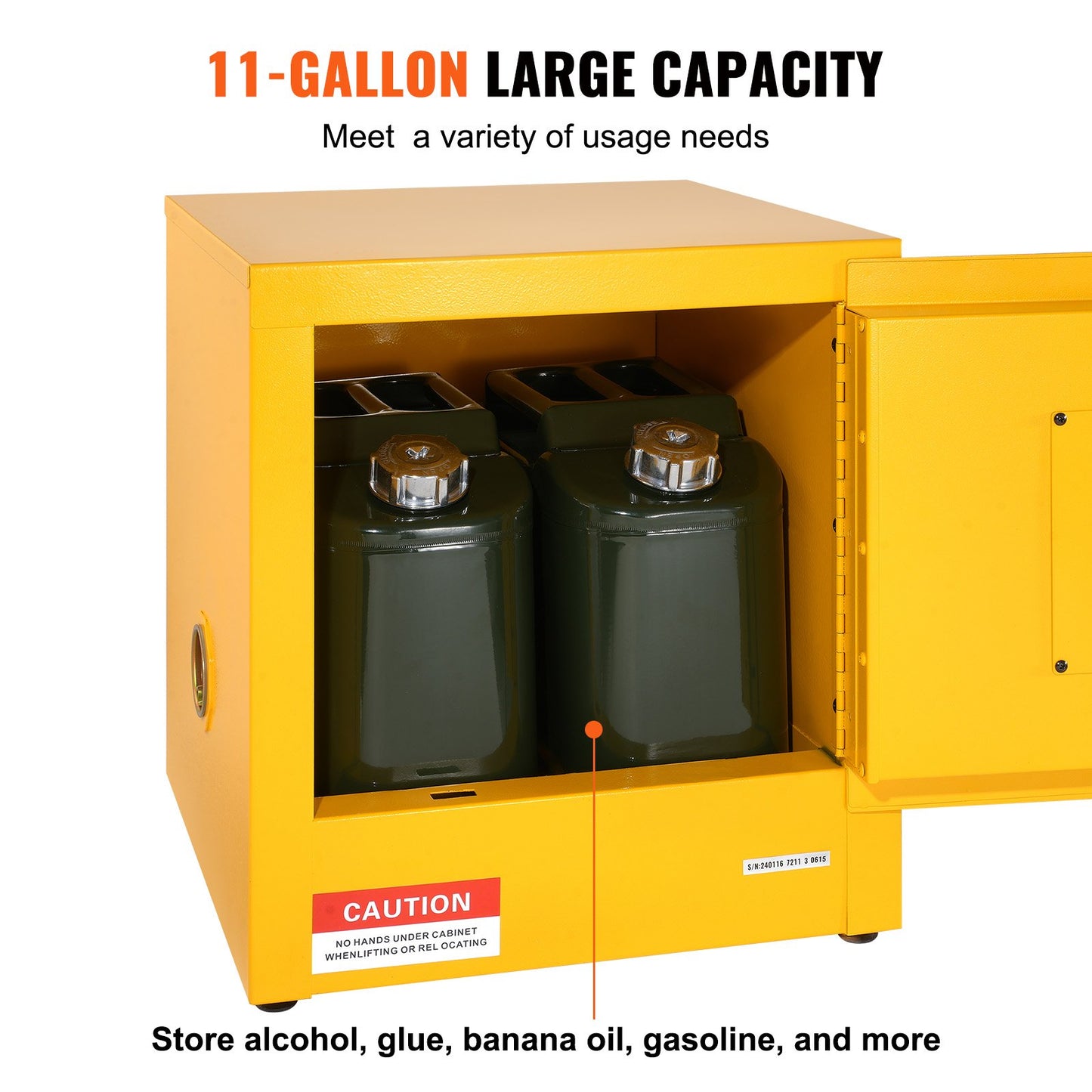 11 gallon säkerhetsskåp 16,9" x 16,9" x 18,1" farliga gångjärn manuellt hett
