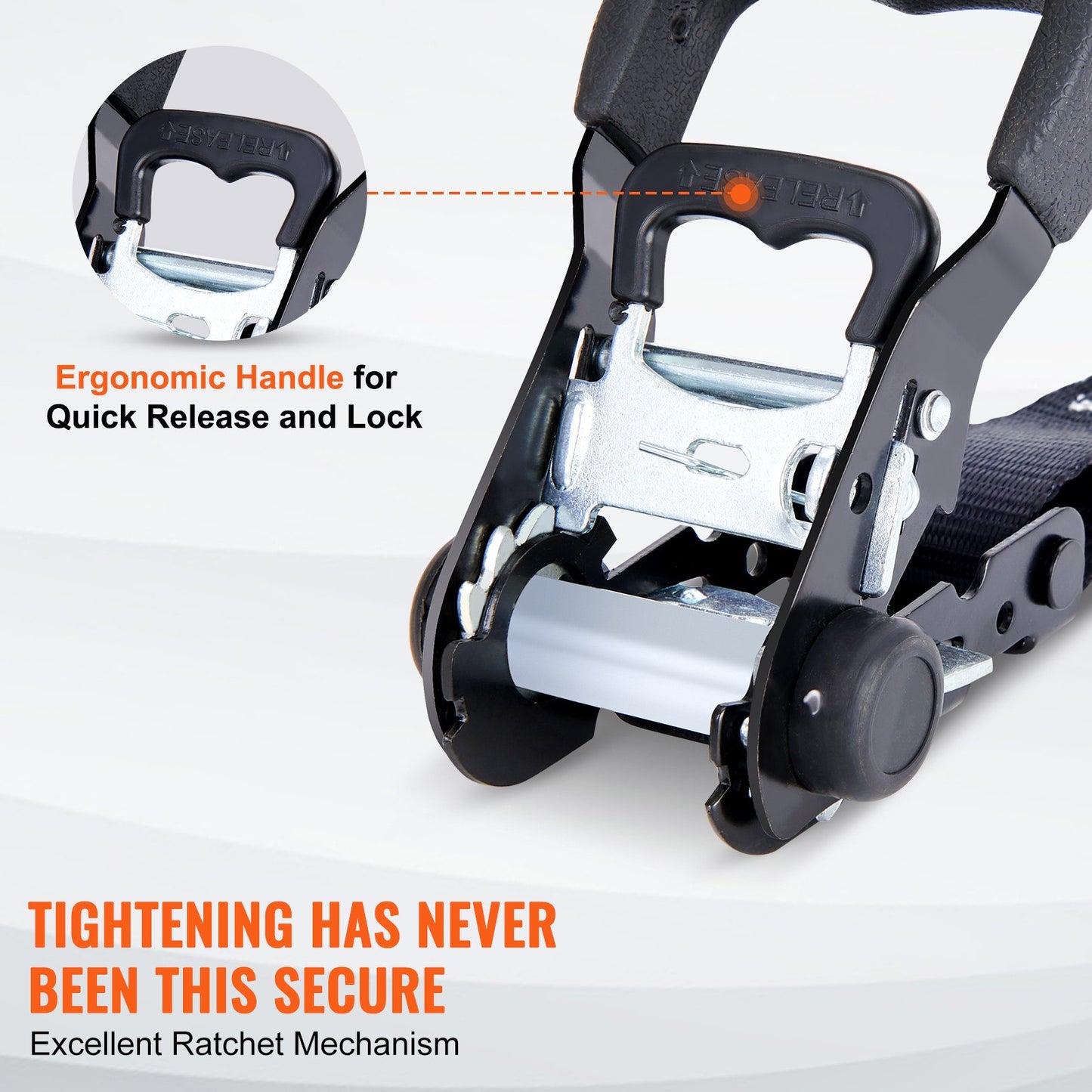 Spärrband (4-pack), max brottstyrka 5208 lb, inkluderar 4 premium 1,6" x 8' spärrband med vadderade handtag, för förflyttning av last, apparater, trädgårdsutrustning, motorcykel