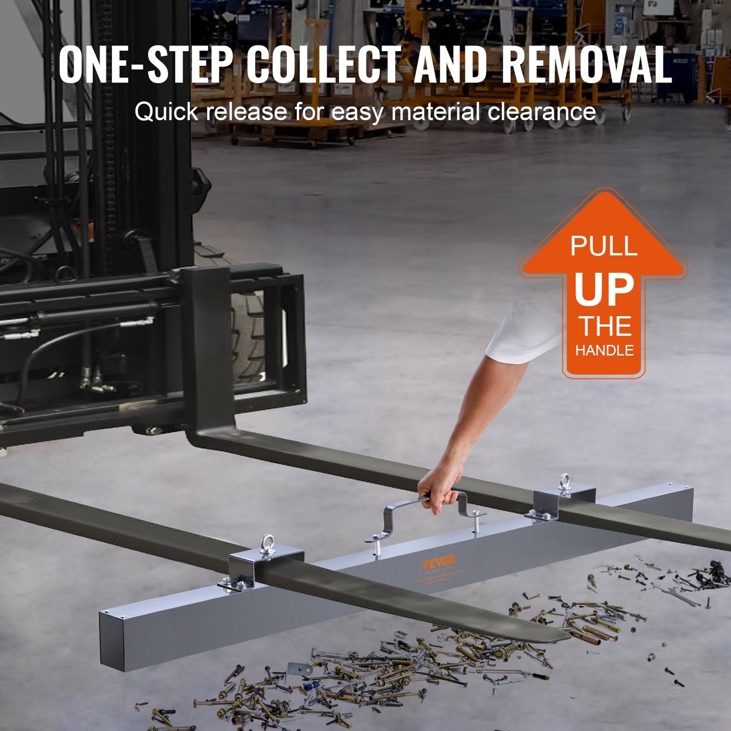 72 tums hängande magnetisk sopmaskinverktygssats 105 kg lyftmagnet för gaffeltruck
