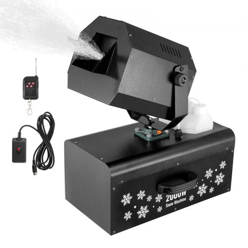 Snow Machine, 2000W, Swing Snow Making Machine with 5L Tank, Wired & Wireless Remote Control Snowflake Maker, High Output Indoor Fake Snow Maker for Christmas Parties Wedding Stage Effect