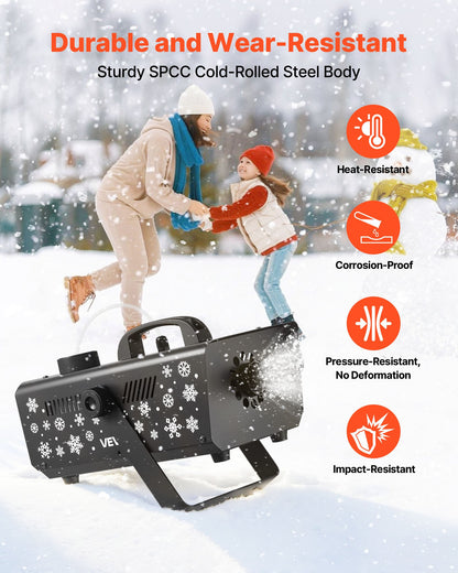 Snökanon, kraftfull 650W handhållen/hängande konstgjord snökanon, snöflingemaskin med bärbart handtag, konstgjord snöflingemaskin för utomhus- och inomhusbruk för högtider, DJ-fester, juldekorationer