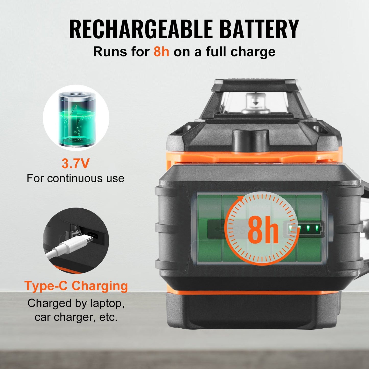 Lasernivå 3048 cm Grönt Korslinje Självnivellerande Hög Noggrannhetsmätning