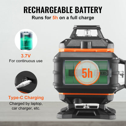 Lasernivå 3048 cm Grönt Korslinje Självnivellerande Hög Noggrannhetsmätning