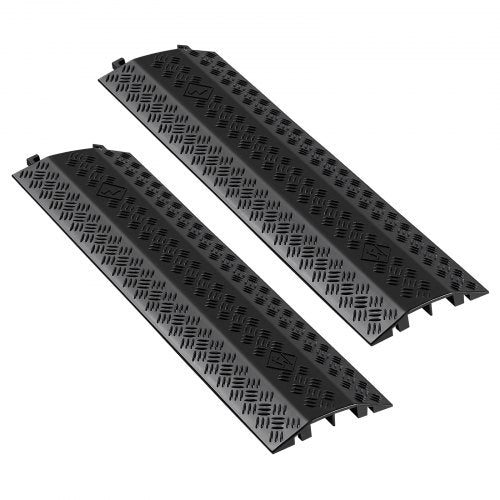 Drop Over Cable Cover, 7,938 kg/Axle Load Capacity, Heavy Duty Cable Hose Protector Ramp, Floor Cord Cover, for High Walking Traffic Areas, Indoor, Outdoor, Home, Office, Warehouse, 2 Pack
