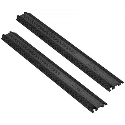 2 st. kabelskyddsramp 100x13x2 cm, 907 kg/axel lastkapacitet, kraftig kabelslangsramp, golvkabelskydd för områden med hög trafik inomhus utomhus hemmakontor lager skola