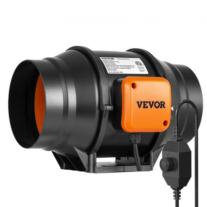 Inline-kanalfläkt, 152,4 mm 323,7 CFM med variabel hastighetsregulator, tyst AC-motorventilationsfläkt för kylförstärkare, odlingstält, hydroponik