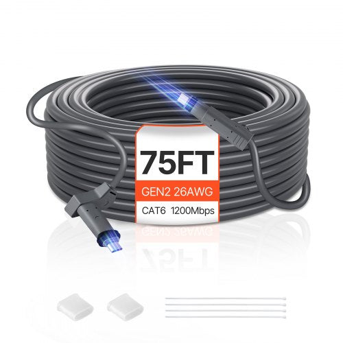 Starlink Gen 2-kabel 75 FT / 22,86 m förlängningskabel Standard generation 2 1200 Mps 26 AWG / 0,15 mm²