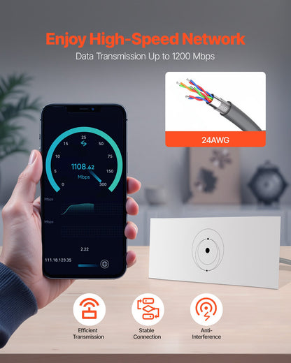Starlink Gen 3-kabel 150 FT / 45,72 m förlängningskabel Standard generation 3 1200 Mps 24 AWG / 0,25 mm²