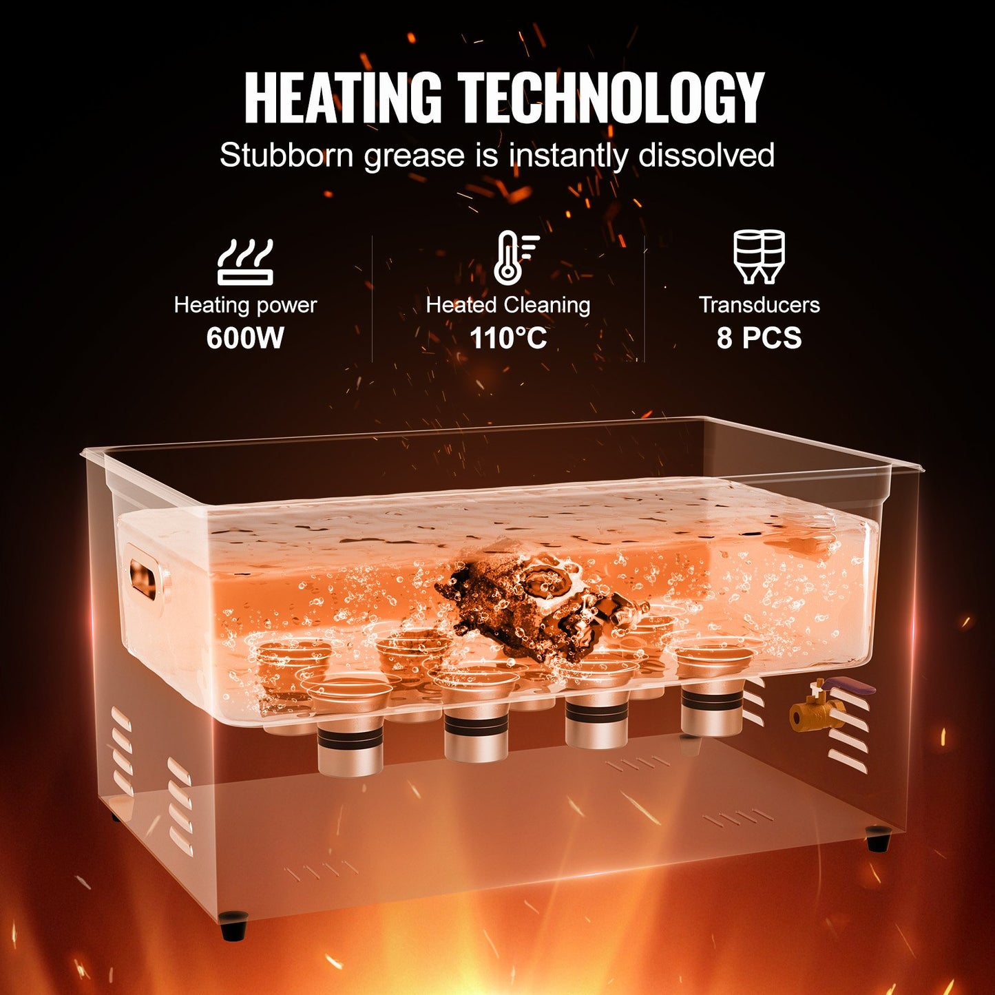22L ultraljudsrengörare med värmetimer och korg, professionell digital sonisk kavitationsmaskin, 480W rengöringsmaskin för laboratorieverktyg, metalldelar, förgasare, mässing, bildelar, motordelar