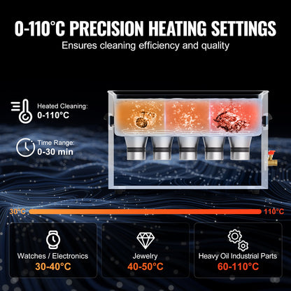 30L ultraljudsrengörare med värmetimer och korg, professionell digital sonisk kavitationsmaskin, 360W rengöringsmaskin för laboratorieverktyg, metalldelar, förgasare, mässing, bildelar, motordelar