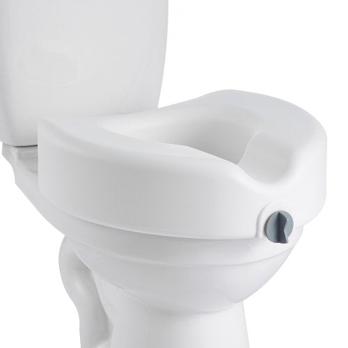 Raised Toilet Seat, 158.8 kg Capacity, 127 mm Lift Height, Commode Elevated Toilet Seat Riser with Enlarged Opening for Seniors, Elderly, Handicap, Disabled, Adults, Fits Elongated & Round Bowl