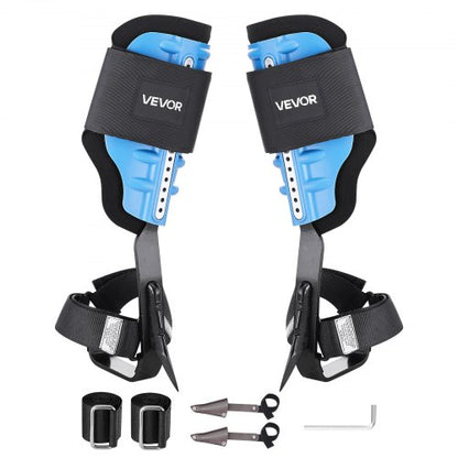 Tree Climbing Spikes, Height-Adjustable Tree Climbing Gear with Straps & Padding Cushion, 159 kg Load Capacity, Heavy Duty Steel Climb Spurs Arborist Equipment for Fruit Picking Hunting