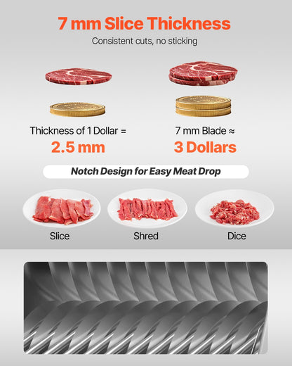 Köttskärmaskinsblad, 7 mm blad för kommersiell köttskärare, ett set blad för SJY-DQ90 köttskärmaskin, rostfritt stål, skärbladssats för benfritt kött, mjuka grönsaker