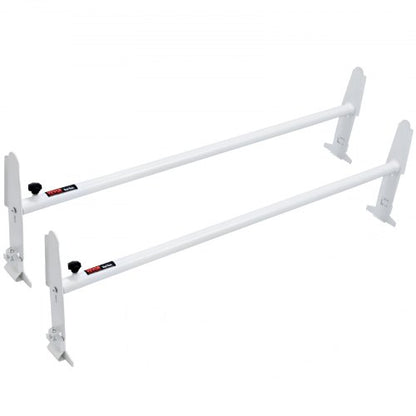 Takräcke för skåpbilar, 2 stegräcken i legerat stål, justerbara från 1200-2000 mm, 227 kg kapacitet, takräcke kompatibelt med skåpbilar i fullstorlek med stupränna, Chevrolet Express, GMC Savana