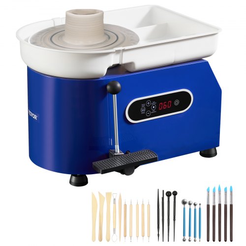 Drejskiva 27,9 cm Keramisk skiva Fotpedal Skulpturverktyg Förkläde 450W