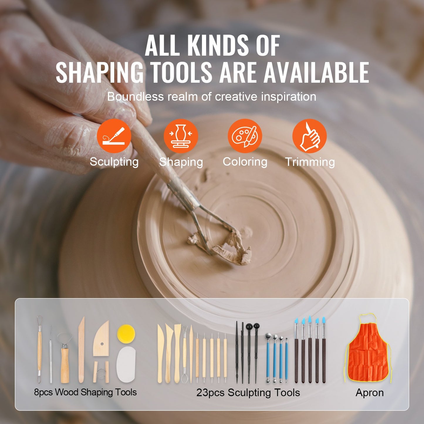 Drejskiva 27,9 cm Keramisk skiva Fotpedal Skulpturverktyg Förkläde 450W