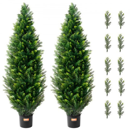 2-pack 121,9 cm konstgjord cederträd topiary konstväxt UV-dekor inomhus/utomhus