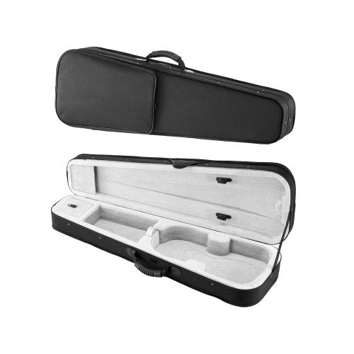 4/4 fullstort violinfodral, vattentät nylon, lätt och bärbar reseväska, med plyschfoder, dubbla axelremmar, reptålig, professionell triangulär form, för violin, svart