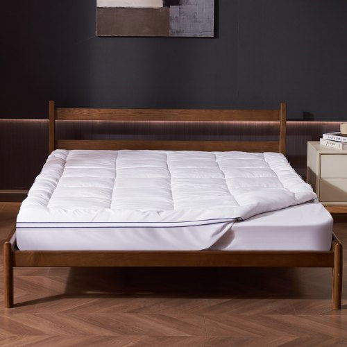 Bäddmadrass med fiberfyllning, avtagbar och tvättbar, queen size-säng, 25,4 mm tjocklek, 1524 x 2032 mm