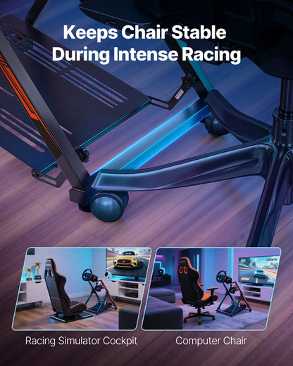 Stativ för racingratt, justerbart och hopfällbart simulatorstativ för Logitech G923 G920 G29 G27, Thrustmaster T300RS TX F458 T500RS T3PA-PRO(F1/GT) Gaming Cockpit, pedalsimulator ingår ej, kompakt