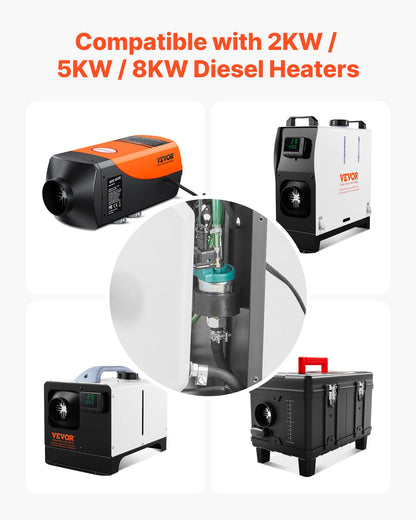Dieselvärmare bränslepump, 12V DC billuftvärmare dieselbränsledoseringspump, 22ML aluminium luftdiesel parkeringsvärmarpumpar passar för 2KW 5KW 8KW dieselvärmare, tyst design, pulsteknik