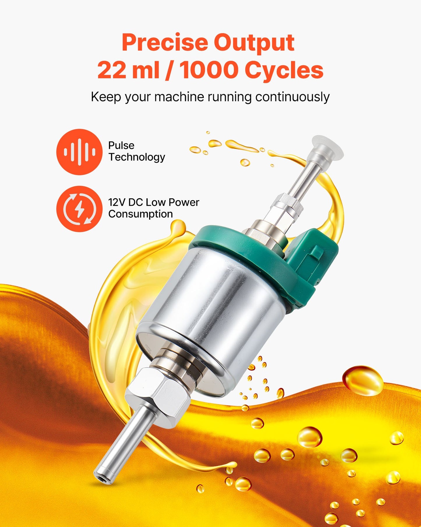 Dieselvärmare bränslepump, 12V DC billuftvärmare dieselbränsledoseringspump, 22ML aluminium luftdiesel parkeringsvärmarpumpar passar för 2KW 5KW 8KW dieselvärmare, tyst design, pulsteknik