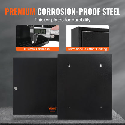 Skåp med 100 nycklar, nyckellåslåda med justerbara hyllor, säkerhetsnyckelförvaringslåda i stål, nyckelorganisatör med 100 färgglada nyckelbrickor och 2 registerkort för skola, kontor, hotell