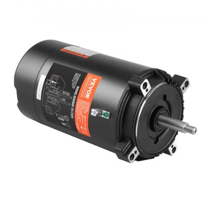 0,75 hk poolpumpmotor, 56J ram, 115V (8 ampere)/230V (4 ampere) 3450 varv/min, 60Hz, 1,5 servicefaktor, 80μF/250V kondensator, moturs roterande rundflänsreservmotor