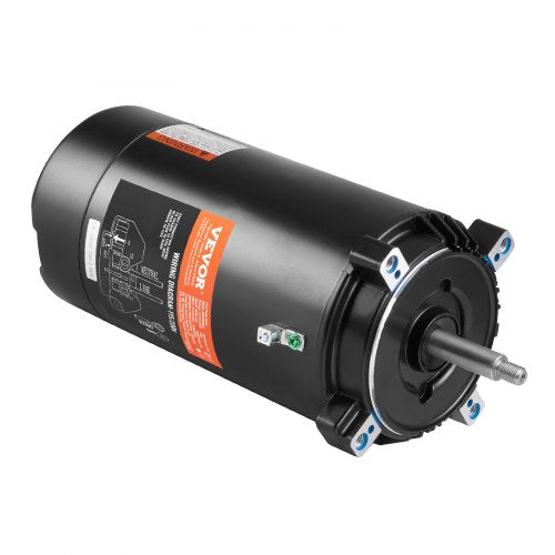 1,5 hk poolpumpmotor, 56J ram, 115V (13,6 ampere)/230V (6,8 ampere) 3450 varv/min, 60Hz, 1,3 servicefaktor, 90μF/250V kondensator, motursroterande rundflänsmotor för reservdelar