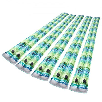 Poolskyddspåsar, 5-pack 2400 mm, vattenslangar med dubbelkammare och reflexremsor, 0,3 mm tjocka PVC-påsar med vikter och läckagesäkert skruvlock, för vinterpoolskydd