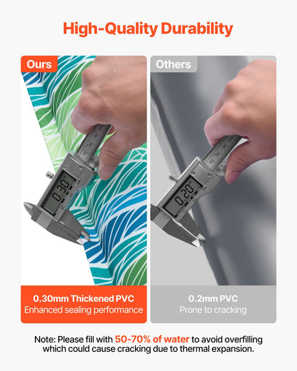 Poolskyddspåsar, 5-pack 2400 mm, vattenslangar med dubbelkammare och reflexremsor, 0,3 mm tjocka PVC-påsar med vikter och läckagesäkert skruvlock, för vinterpoolskydd