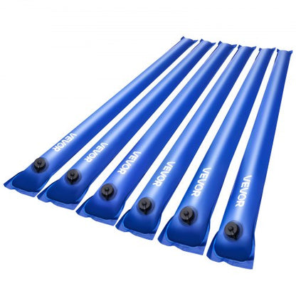 Poolskyddspåsar, 6-pack 1220 mm, Enkelkammarslangar för poolskydd, 0,4 mm tjocka PVC-vikter med läckagesäkert skruvlock, för nedgrävda poolskydd, vinterstängning, blå
