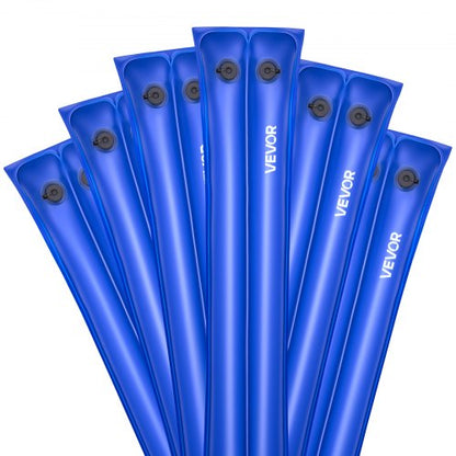 Poolskyddsvattenpåsar, 6-pack 2380 mm dubbelkammarslangar för poolskydd, 0,4 mm tjocka PVC-vikter med läckagesäkert skruvlock, för nedgrävda poolskydd vinterstängning, blå