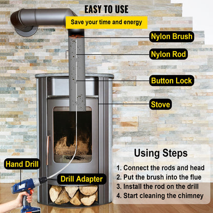 Chimney Sweep Kit Chimney Cleaning Kit 1005.8 cm Sooteater Chimney Cleaning Kit