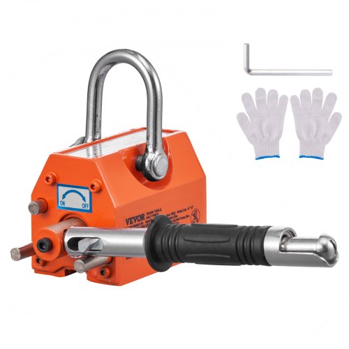Magnetisk lyftanordning, dragkapacitet 100 kg, säkerhetsfaktor 2,5, neodym och stål, lyftmagnet med utlösning, permanenta lyftmagneter, kraftig magnet för lyftanordning, verkstadskran, block, bräda