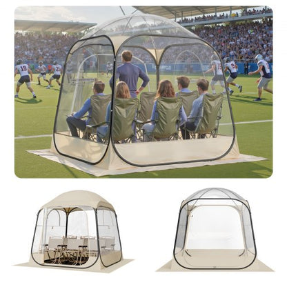 Pop-up-sportstält, 1,83x1,83 m genomskinligt bubbeltält för 2-4 personer, vattentät utomhuskapsel med golvmatta och överdrag, trädgårds-iglookupoltält campingskydd för evenemang fiske jubel
