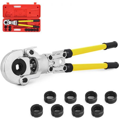 Rörpressare för kopparrör VVS-krymptång V 12-28 mm, presstång Rörpressare för kopparrör TH 16-32 mm käftar 360° huvud