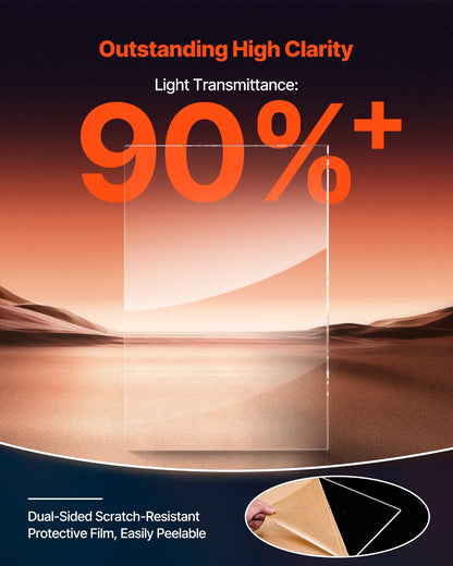 Plexiglas akrylskiva, 2-pack plastskivor, 24 x 36 tum 1/4 tum tjock klar plast gjuten transparent glas för hantverksprojekt, reservglas till bildram, gör-det-själv-display, lätt att skära