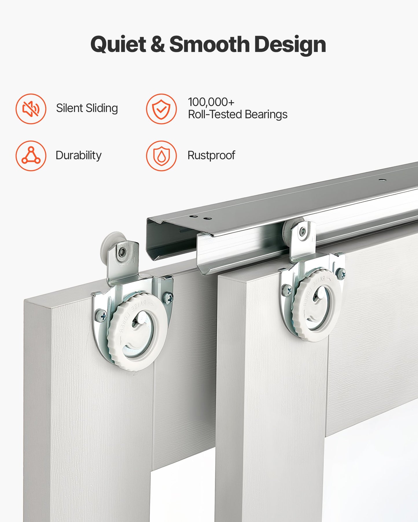 Skjutdörr till garderob, 1524 mm (dubbel 787 mm) x 2032 mm, 5-liters frostat glas med bypass-skjutdörrar och beslag, massivt trä och MDF-skiva med vattentät PVC-yta för garderober i sovrum