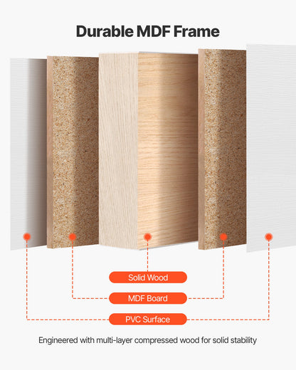 Skjutdörr till garderob, 1829 mm (dubbel 940 mm) x 2032 mm, 3-liters frostat glas med bypass-skjutdörrar och beslag, massivt trä och MDF-skiva med vattentät PVC-yta för garderober i sovrum