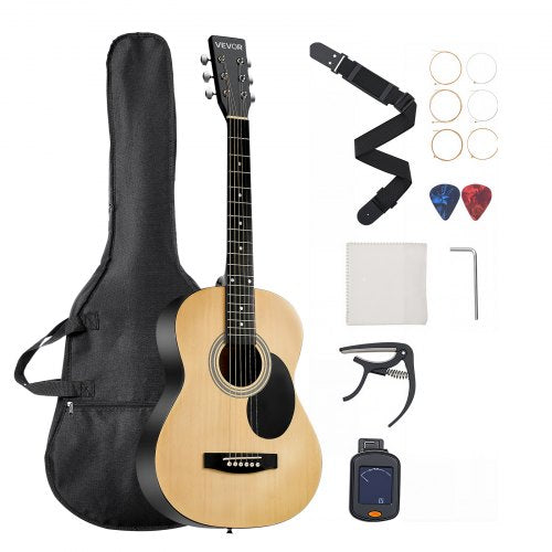 39 tum / 990,6 mm Dreadnought Akustisk Gitarr Natural Nybörjarpaket Gigbag Vuxen