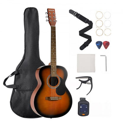 40 tum / 1016 mm Dreadnought Akustisk Gitarr Nybörjarpaket Gigbag Vuxen Sunburst