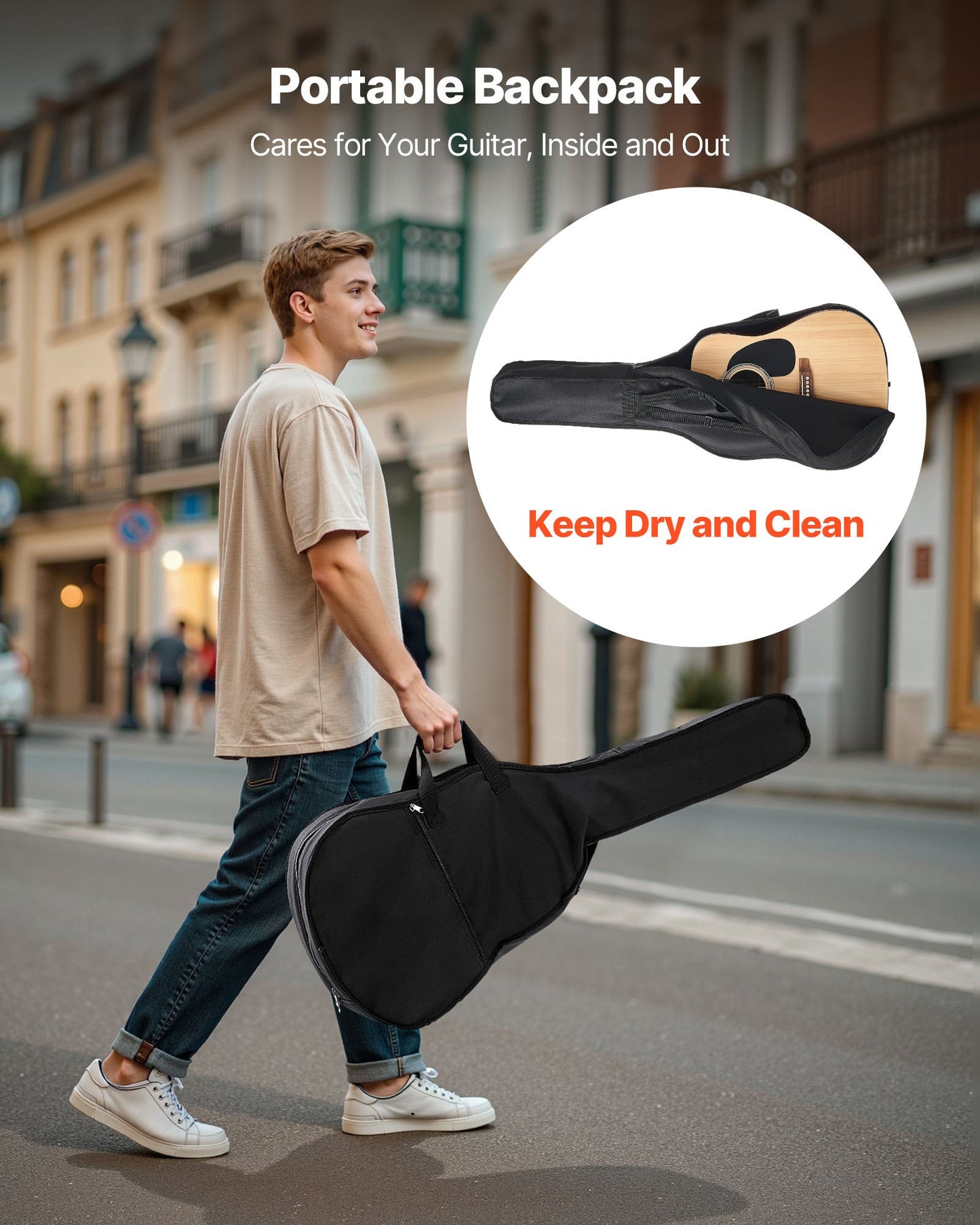 41 tum / 1041,4 mm Dreadnought Akustisk Gitarr Natural Nybörjarpaket Gigbag Vuxen