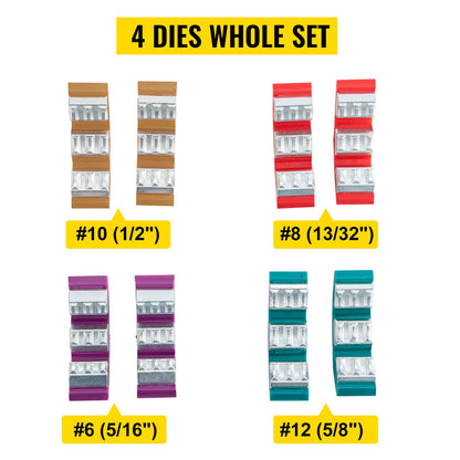 71550 Bärbar manuell hydraulisk rörpress slangkrympverktyg och reparationsverktyg Manuellt manövrerad AC-slangkrympverktygssats Hållbar med 4 backar för bilens luftkonditionering