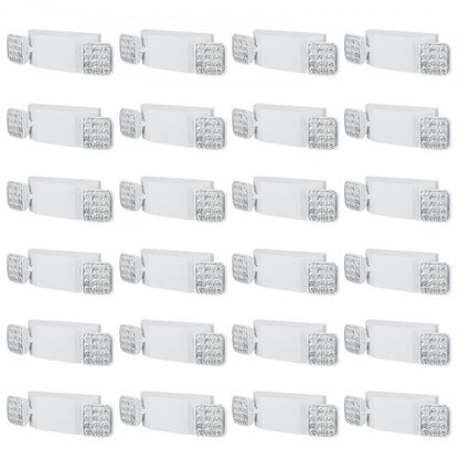 24-pack kommersiella nödbelysningsarmaturer, 3W, vita LED-nödutgångsbelysningsarmaturer med 180 minuters backupbatteri, justerbart fyrkantigt LED-huvud, tak- eller väggmontering för strömavbrott i företag