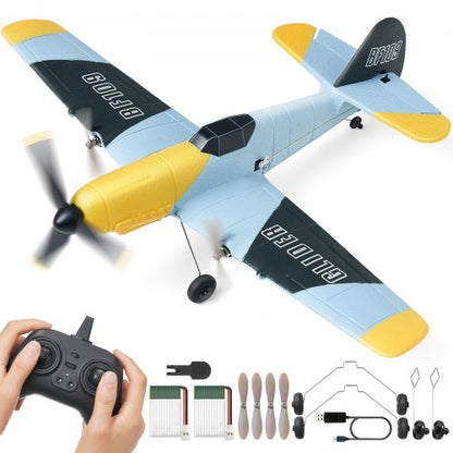 RC-flygplan, 2,4 GHz 3-kanaligt fjärrstyrt flygplan med 6-axlig gyrostabilisator, flygklart stridsflygplan med 2 batterier, lättflygt RC-glidflygplan för vuxna barn nybörjare pojkar